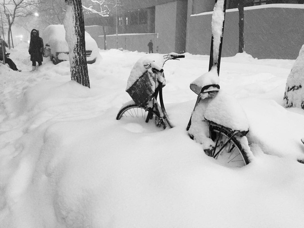 I guess bike riding is out. #snowstormjonas #NYC #manhattan #blizzard #hellskitchen #justalittlesnow #winterinnyc #cold #bike #newyork